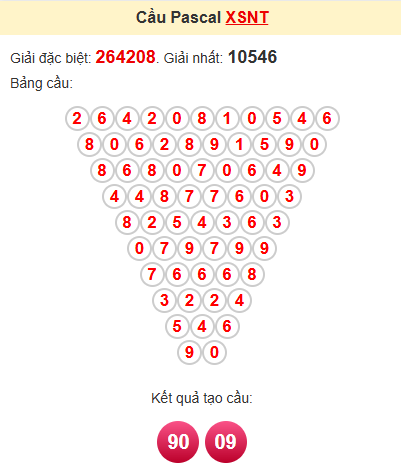 Cầu pascale XSNT 9/5/2025